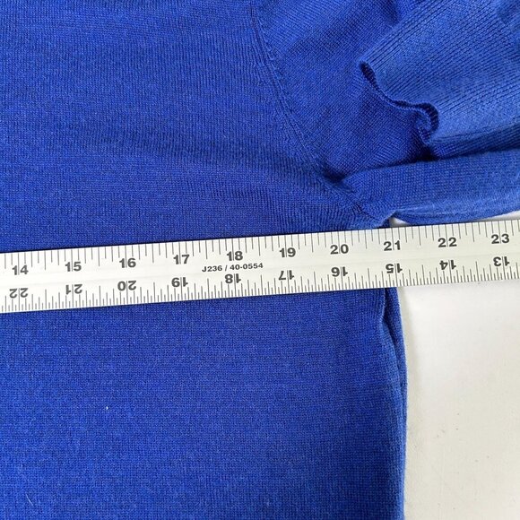 Jos A Bank Travelers Collection Sweater Size XL Blue Merino Wool V Neck Pullover - Picture 9 of 11